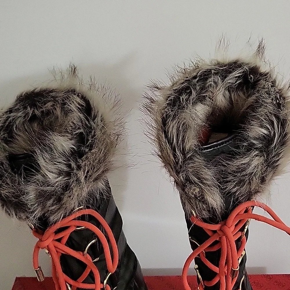 Guess Tall Winter Tie Up Boots - Picture 6 of 12